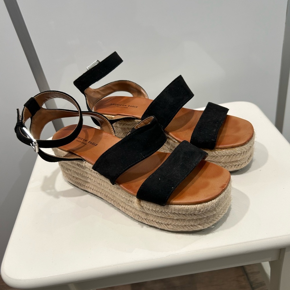 Women's Black Espadrille Sandals